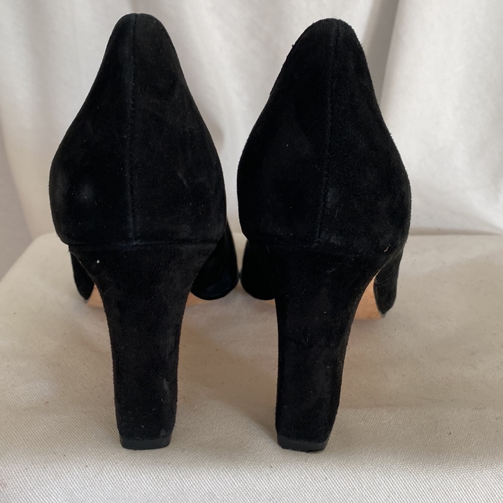 Taryn Rose Black SuedeOpen Toe Pumps - Picture 3 of 4